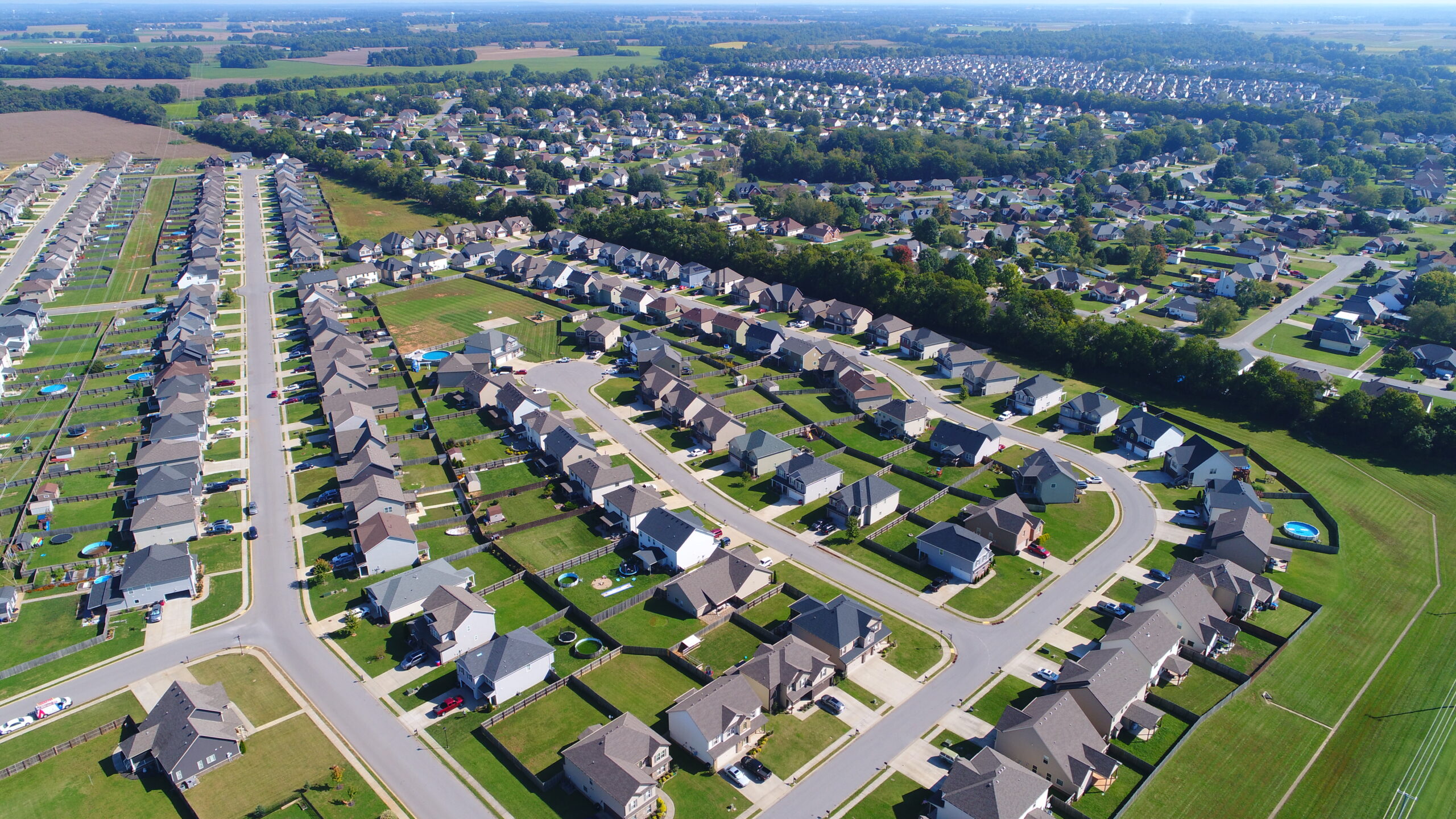 North Clarksville subdivision photo from drone